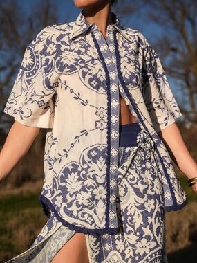 Aston Studio EDIE SHIRT ANTIQUE ROYAL